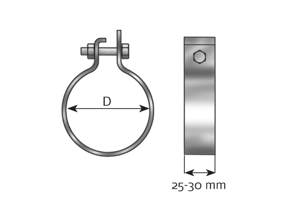 Pieza de fijación, sistema de escape DINEX 99790