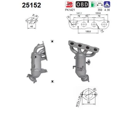 Catalizador Hyundai IONIQ · Kia NIRO I · Kia NIRO VAN