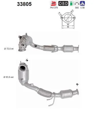Catalizador Seat IBIZA V · Seat ARONA · Skoda KAMIQ