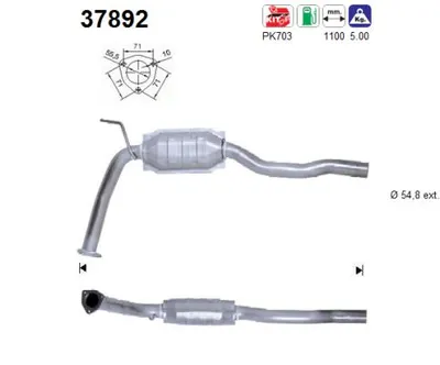 Catalizador Vw TRANSPORTER T4 Bus · Vw TRANSPORTER T4 Van · Vw TRANSPORTER T4 Platform/Chassis (70E, 70L, 70M, 7DE, 7DL, 7D