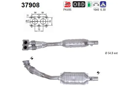 Catalizador Vw NEW BEETLE · Vw BORA I · Vw GOLF IV Variant