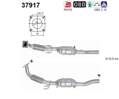 Catalizador Vw NEW BEETLE · Vw BORA I · Vw GOLF IV Variant
