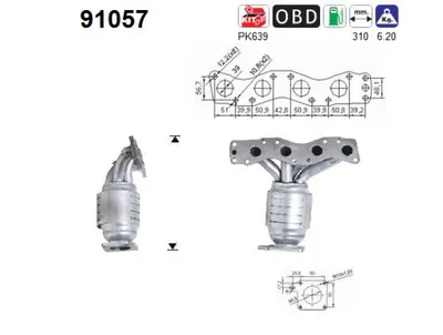 Catalizador Subaru JUSTY III · Suzuki IGNIS II · Suzuki WAGON R+