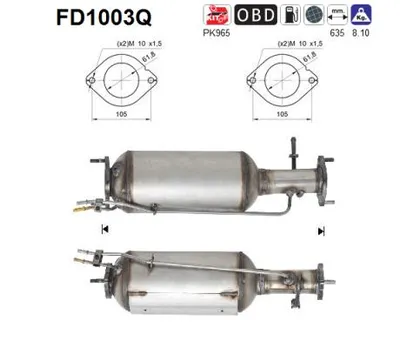 Filtro de partículas Ford FOCUS C-MAX · Volvo S40 II · Volvo V50
