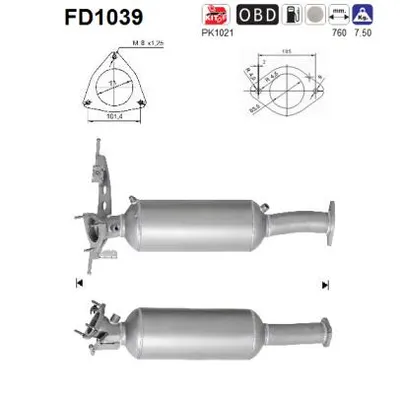Filtro de partículas Volvo V70 II · Volvo S80 II · Volvo XC70 I Cross Country