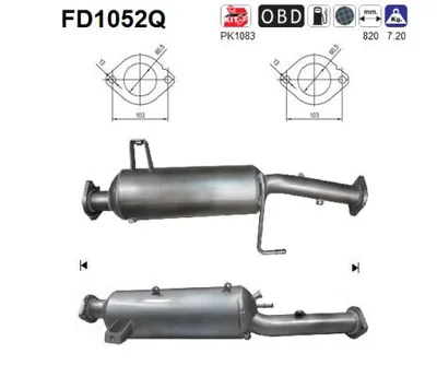 Filtro de partículas Mitsubishi PAJERO IV · Mitsubishi PAJERO IV Van · Mitsubishi PAJERO CLASSIC