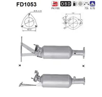 Filtro de partículas Volvo V70 II · Volvo S60 I
