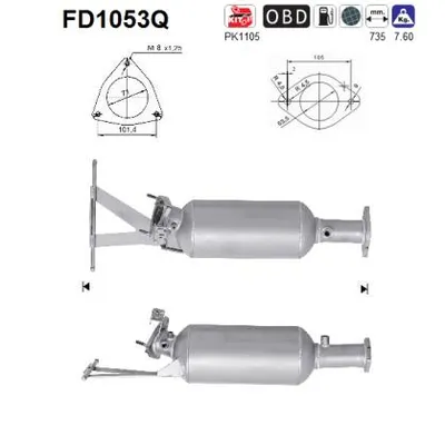Filtro de partículas Volvo V70 II · Volvo S60 I