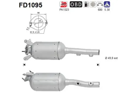 Filtro de partículas Renault SCÉNIC II · Renault MEGANE II · Renault GRAND SCÉNIC II