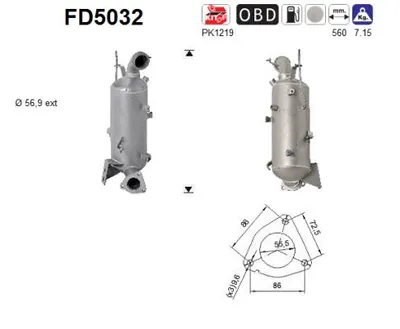Filtro de partículas Opel ASTRA J Sports Tourer · Vauxhall ASTRA Mk VI Estate · Vauxhall INSIGNIA Mk I Sports Tourer