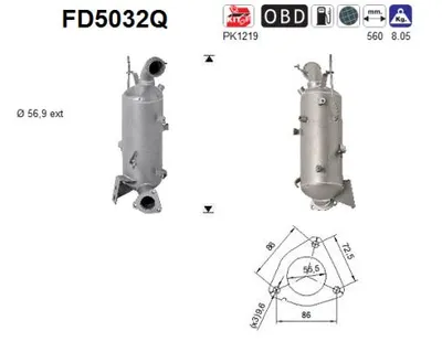 Filtro de partículas Opel ASTRA J Sports Tourer · Vauxhall ASTRA Mk VI Estate · Vauxhall INSIGNIA Mk I Sports Tourer