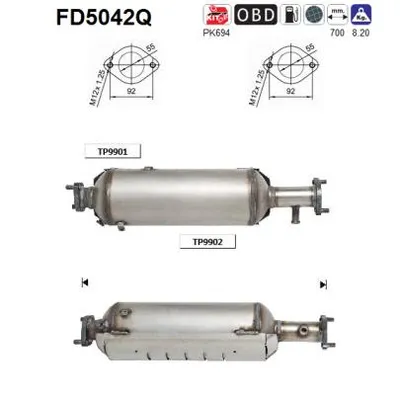 Filtro de partículas Hyundai TUCSON · Kia SPORTAGE II · Hyundai TUCSON SUV Van