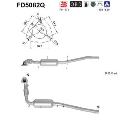 Filtro de partículas Ford TOURNEO CUSTOM V362 Bus · Ford TRANSIT CUSTOM V362 Bus · Ford TRANSIT CUSTOM V362 Van