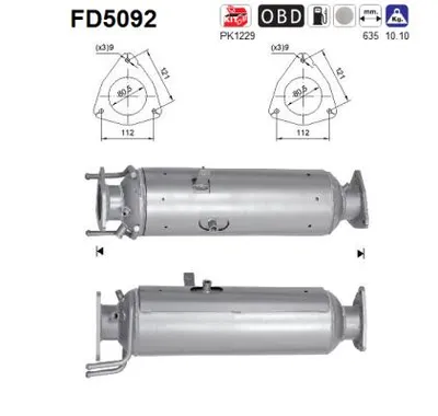 Filtro de partículas Iveco DAILY V Platform/Chassis · Iveco DAILY V Van