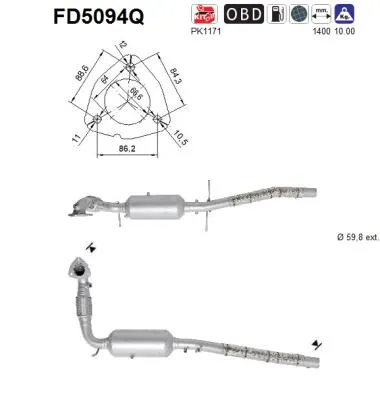 Filtro de partículas Ford TRANSIT Bus · Ford TRANSIT Van · Ford TRANSIT Platform/Chassis