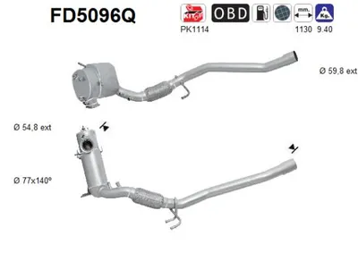 Filtro de partículas Seat LEON · Seat ALTEA · Audi A3