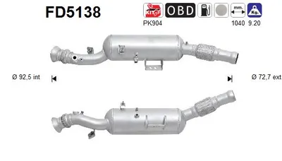 Filtro de partículas Mercedes-Benz SPRINTER 3,5-t Platform/Chassis · Mercedes-Benz SPRINTER 5-t Platform/Chassis · Mercedes-Benz SPRINTER 3,5-t Bus