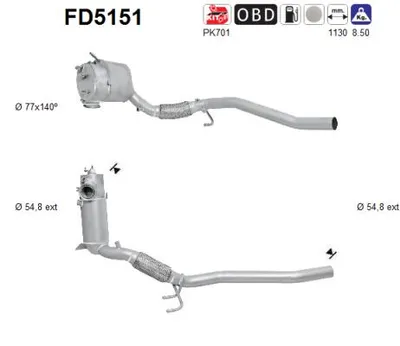 Filtro de partículas Seat LEON · Vw GOLF PLUS V · Skoda OCTAVIA II Combi