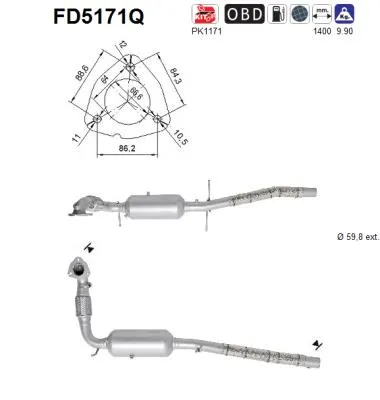 Filtro de partículas Ford TRANSIT Bus · Ford TRANSIT Van · Ford TRANSIT Platform/Chassis