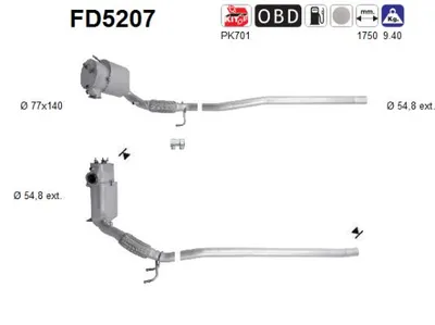 Filtro de partículas Vw PASSAT B7 · Vw PASSAT B7 Variant · Vw PASSAT CC B6
