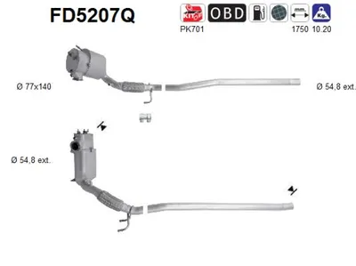 Filtro de partículas Vw PASSAT B7 · Vw PASSAT B7 Variant · Vw PASSAT CC B6