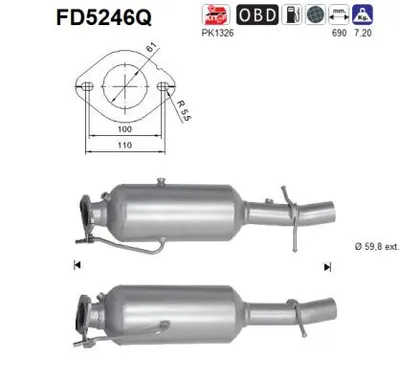 Filtro de partículas Ford TRANSIT V363 Bus · Ford TRANSIT V363 Van · Ford TRANSIT V363 Platform/Chassis