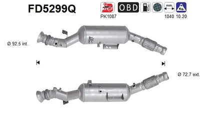 Filtro de partículas Mercedes-Benz SPRINTER 3,5-t Platform/Chassis · Mercedes-Benz SPRINTER 5-t Platform/Chassis · Mercedes-Benz SPRINTER 3,5-t Bus