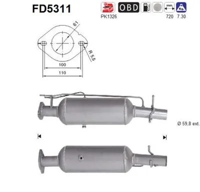 Filtro de partículas Ford TRANSIT Bus · Ford TRANSIT Van · Ford TRANSIT Platform/Chassis