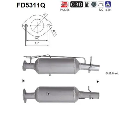 Filtro de partículas Ford TRANSIT Bus · Ford TRANSIT Van · Ford TRANSIT Platform/Chassis