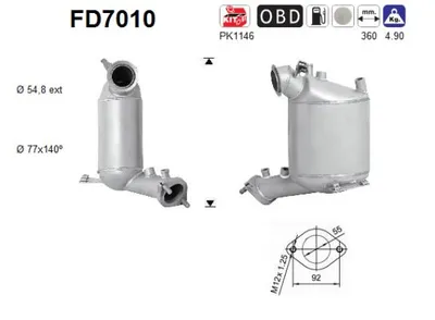 Filtro de partículas Mitsubishi LANCER VIII · Mitsubishi GRANDIS · Mitsubishi LANCER VIII Sportback