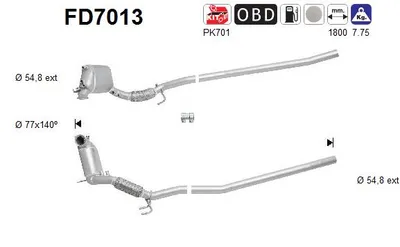 Filtro de partículas Vw GOLF V · Skoda OCTAVIA II Combi · Audi A3