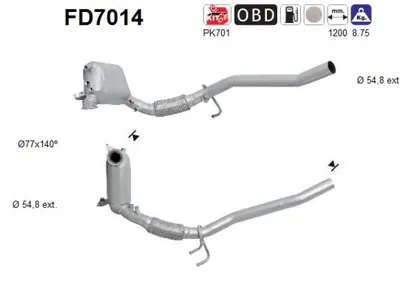 Filtro de partículas Vw CADDY III Box Body/MPV · Skoda SUPERB II Estate · Audi A3