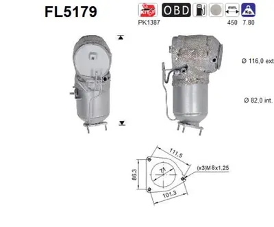 Filtro de partículas Volvo V60 I · Volvo V70 III · Volvo XC60 I SUV