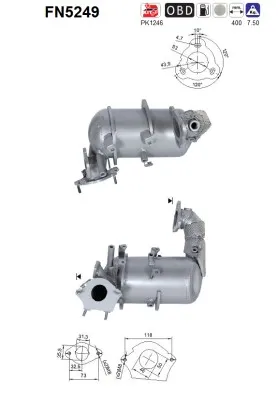 Filtro de partículas Renault SCÉNIC III · Renault GRAND SCÉNIC III · Renault MEGANE III Hatchback