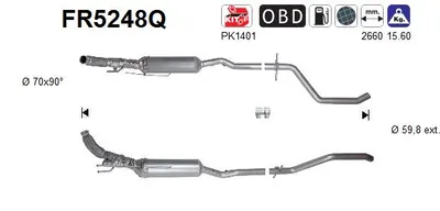 Filtro de partículas Peugeot 508 I · Peugeot 508 SW I · Citroën C5 III