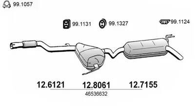 Silenciador posterior Fiat BRAVA · Fiat BRAVO I