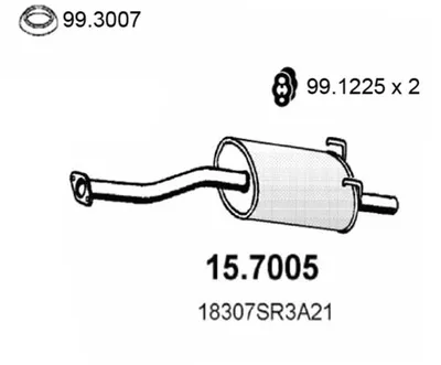 Silenciador posterior Honda CIVIC VI Hatchback · Honda CIVIC V Hatchback
