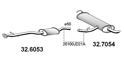 Silenciador posterior Nissan QASHQAI I · Nissan QASHQAI I VAN