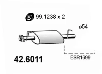 silenciador del medio Land Rover DISCOVERY I