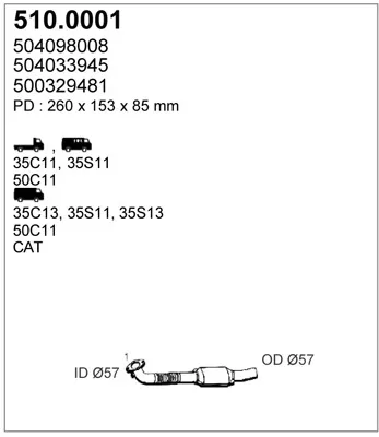 Catalizador Iveco DAILY III Van · Iveco DAILY III Platform/Chassis