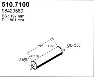 Silenciador central/posterior ASSO 510.7100