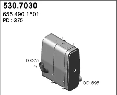 Silenciador central/posterior ASSO 530.7030