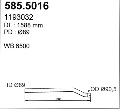 Tubo de escape ASSO 585.5016