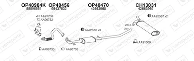 Sistema de gases de escape Chevrolet TRAX