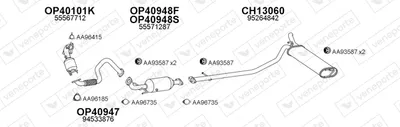 Sistema de gases de escape Chevrolet TRAX