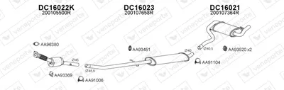 Sistema de gases de escape Dacia DUSTER · Dacia DUSTER SUV Van