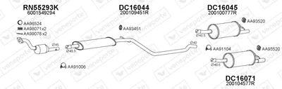 Sistema de gases de escape Dacia DUSTER · Dacia DUSTER SUV Van