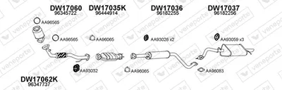 Sistema de gases de escape Daewoo LANOS