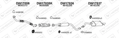 Sistema de gases de escape Daewoo LANOS