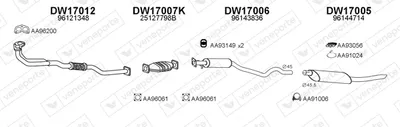 Sistema de gases de escape Daewoo ARANOS